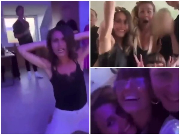A grab from a video of Finnish Prime Minister Sanna Marin going viral on internet