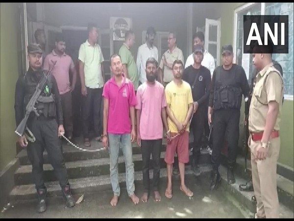 Persons arrested by Forest officials in Assam's Golaghat (Photo/ANI)