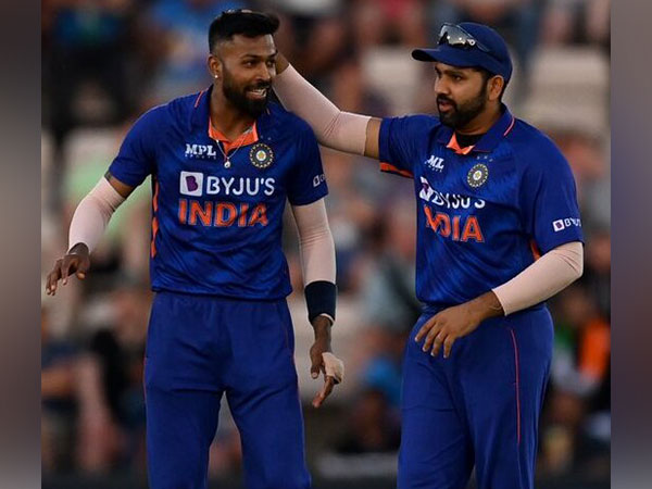India skipper Rohit Sharma with all-rounder Hardik Pandya (Image: ICC Twitter)