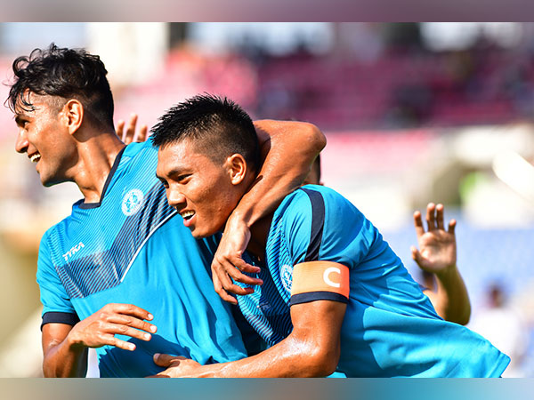 Army Green Team players celebrate after scoring a goal against NEUFC in Durand Cup (Image: AIFF)