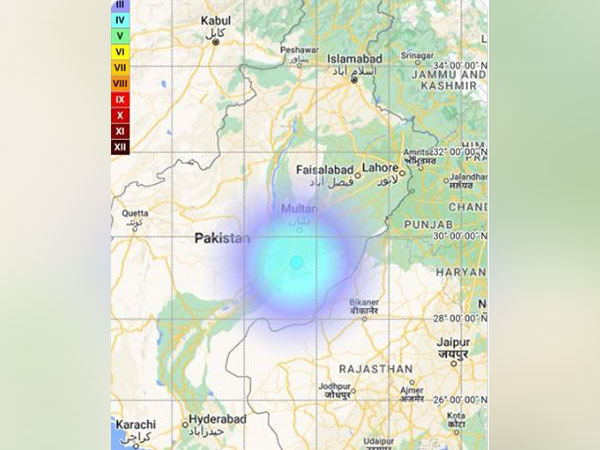 Map location of the earthquake in Rajasthan (Image: Twitter/NCS)