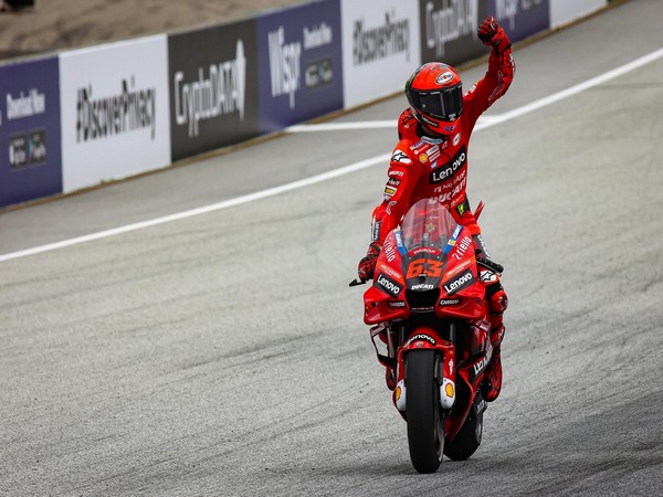 Ducati's Francesco Bagnaia celebrates after winning Austrian GP (Image: Ducati Lenovo Team)