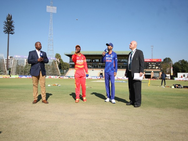 India captain KL Rahul and Zimbabwe captain Regis Chakabva during toss ahead of third ODI in Harare (Image: BCCI Twitter)