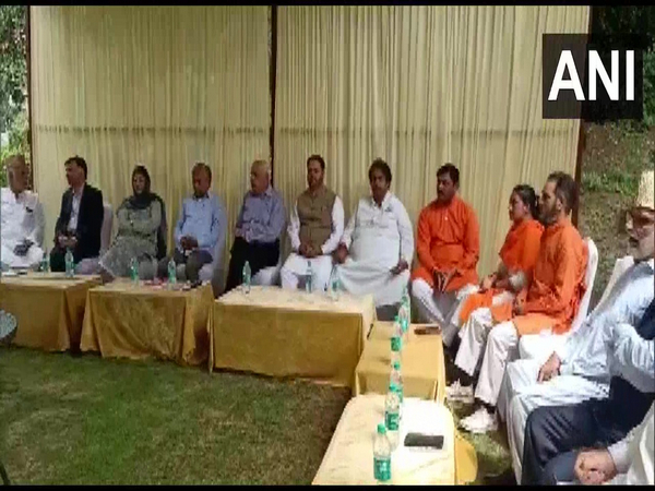 An all party meeting of Jammu and Kashmir political parties at Farooq Abdullah's residence in Srinagar.