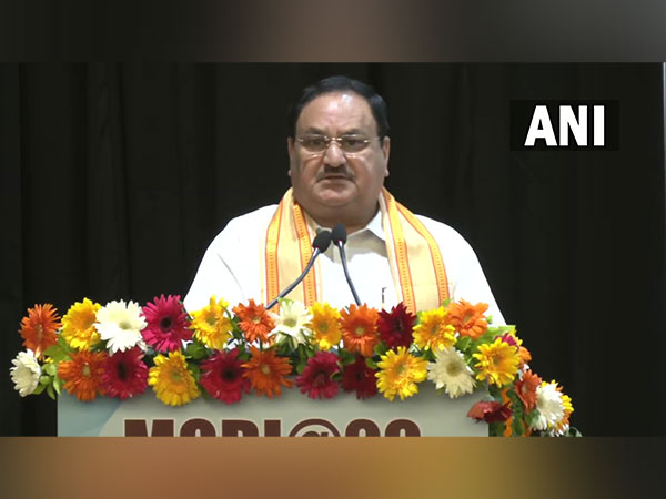 BJP chief JP Nadda at NDMC Auditorium in New Delhi (Photo/ANI)