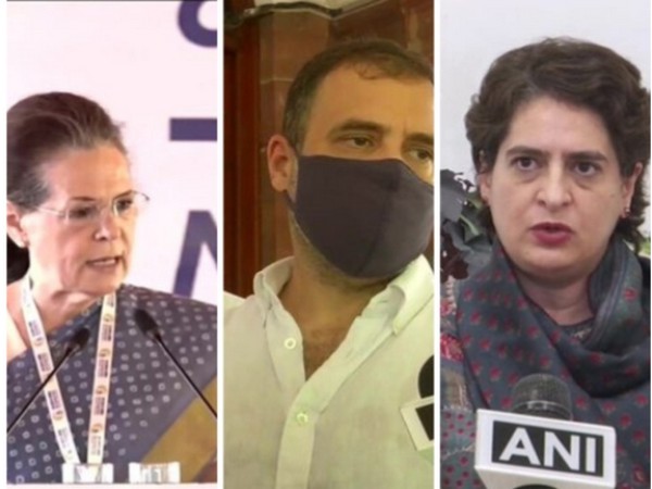 Congress interim president Sonia Gandhi (Left), Rahul Gandhi (Centre) and Priyanka Gandhi (Right) (File Photo/ANI)