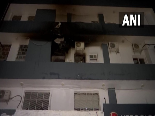 Massive fire breaks out on mobile godown in Patparganj industrial area in New Delhi (Photo/ANI)