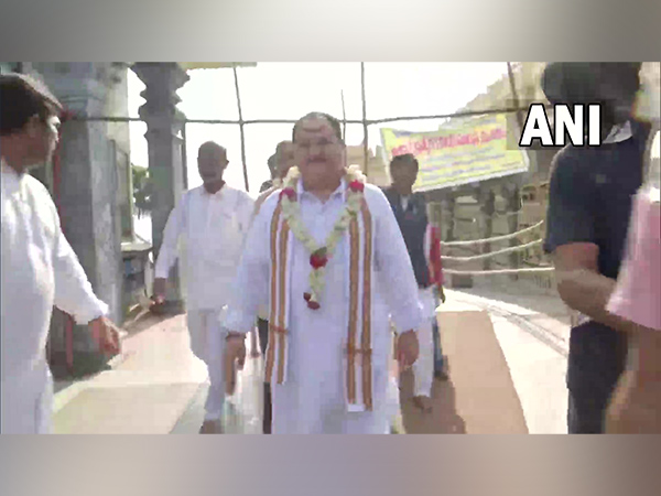 BJP national president JP Nadda at Bhadrakali temple in Warangal