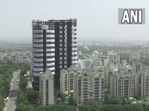 Noida's Supertech Twin Tower that is to be demolished today (Photo/ANI)