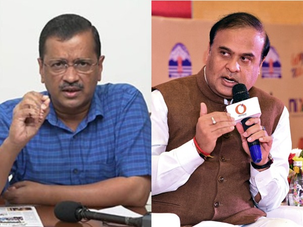 Delhi Chief Minister Arvind Kejriwal (Left) and Assam Chief Minister Himanta Biswa Sarma (right).