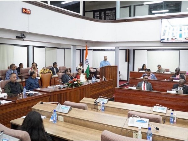 Lok Sabha Speaker Om Birla addresses Suriname Assembly (Photo credit: Twitter@ombirlakota)