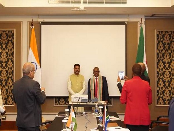 Union Minister Dharmendra Pradhan holds bilateral meeting with Dr Bonginkosi Emmanuel 