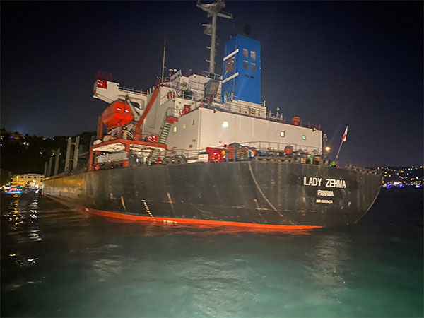 Ship bound for Istanbul from Ukraine runs aground in Turkey (Photo: Twitter/@kiyiemniyet)