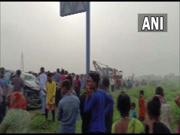 Visuals from the site of the car accident in Gujarat's Aravali district (Photo/  ANI)