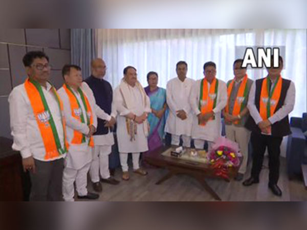 Five former JDU MLAs from Manipur join BJP in the presence of BJP National President JP Nadda (Photo/ANI)