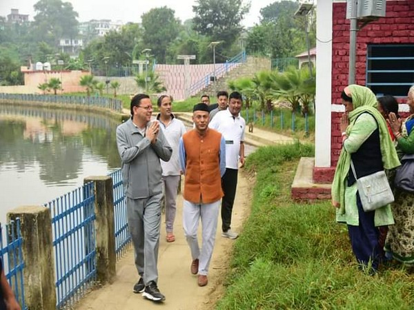Uttarakhand CM Dhami in  Bageshwar, Uttarakhand (Photo/ANI)