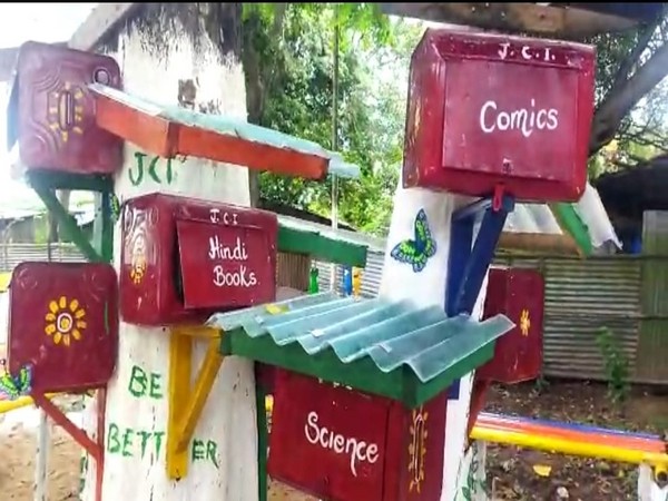 Open library at Mariani Girls High School in Assam's Jorhat district (ANI Photo)