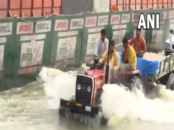 Waterlogging in several parts of Bengaluru on Tuesday.  