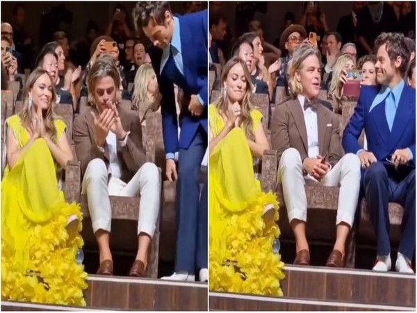 Viral video of Harry Style and Chris Pine (Image source: Twitter)