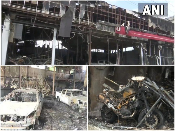 Visuals from the gutted showroom (Photo/ANI)
