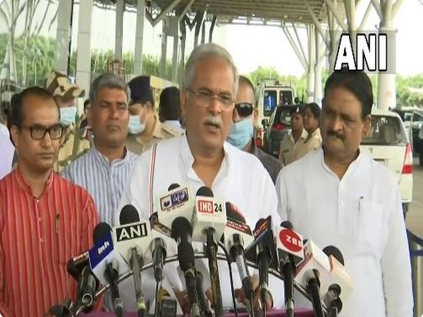 Chhattisgarh Chief Minister Bhupesh Baghel in Raipur (Photo/ANI)