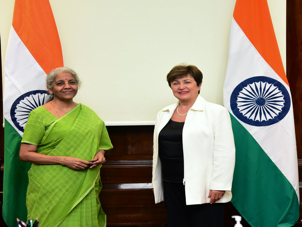 IMF Managing Director Kristalina Georgieva and Union Finance Minister Nirmala Sitharaman (Photo/twitter-FinanceMinistry)