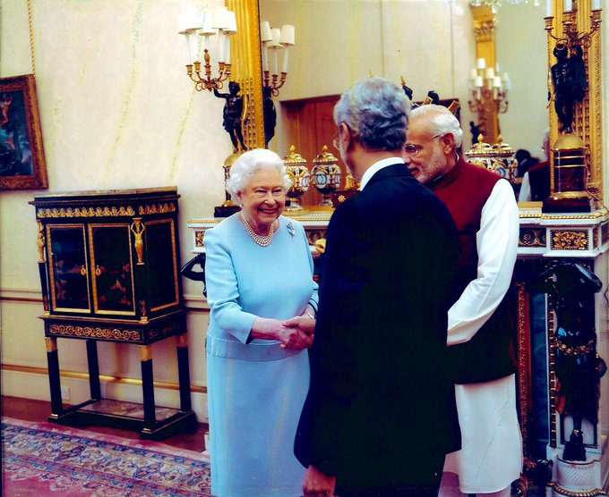 External Affairs Minister (EAM) S Jaishankar and late Queen Elizabeth II.