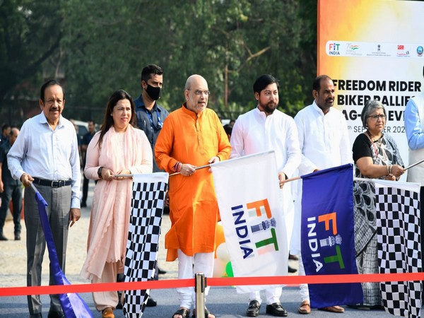 Amit Shah at Freedom Rider Biker Rallies (Credit: Sai Media)