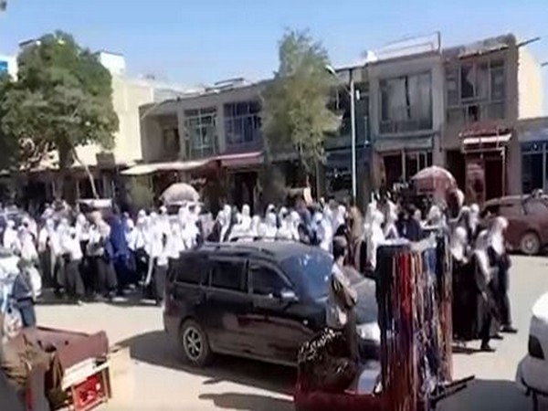 Afghan girls protest march in Paktia province. (Photo Credit - Twitter)