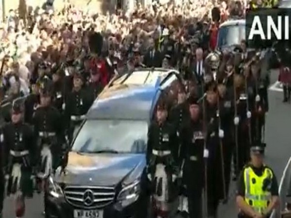 Procession begins in Edinburgh to transfer coffin of Queen Elizabeth II. 
