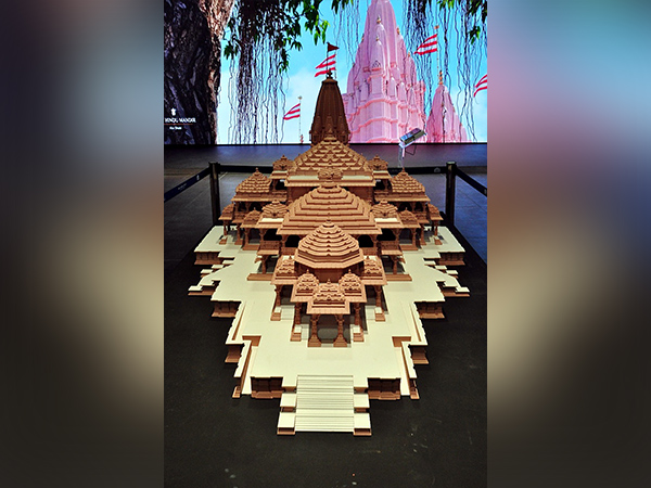 Model of Ram Mandir in the India Pavilion at Dubai Expo 2020, in Dubai (Photo:ANI)