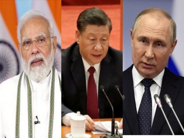 Prime Minister Narendra Modi, Chinese President Xi Jinping and Russia's Vladimir Putin
