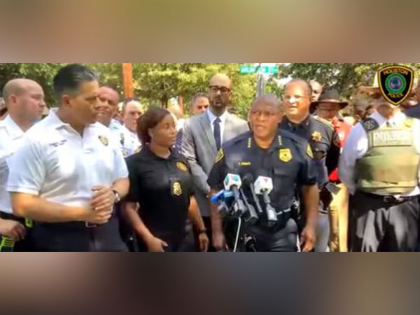 HPD Chief Troy Finner provides an update on a report of a shooting a school at 413 E 13th. (Photo Credit - Twitter/Houston Police Department)