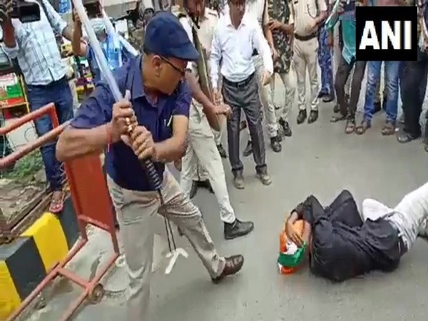 Screengrab of video where ADM was beating a student (File Photo/ANI)