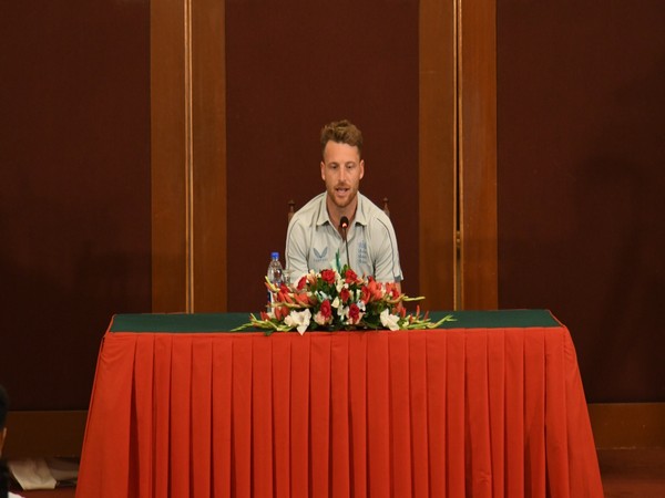 Jos Butler addressing media in Karachi (Photo: Twiiter@TheRealPCB)