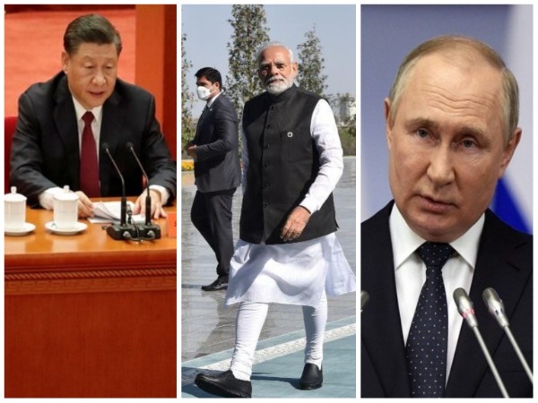 From left to right: Xi Jinping, PM Modi and Vladimir Putin.