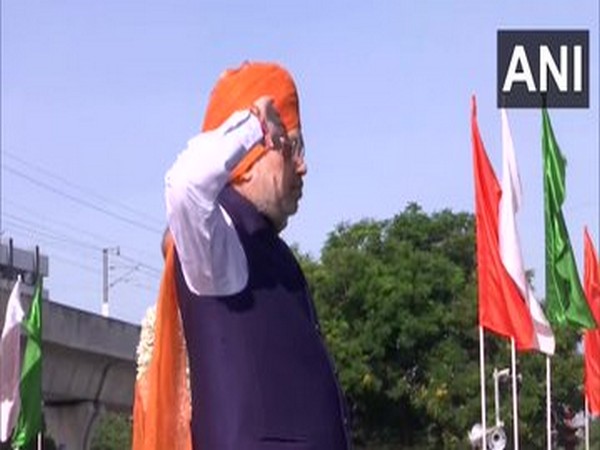 Union Home Minister Amit Shah participates in Telangana Liberation Day celebrations at Parade Ground (Photo/ANI)