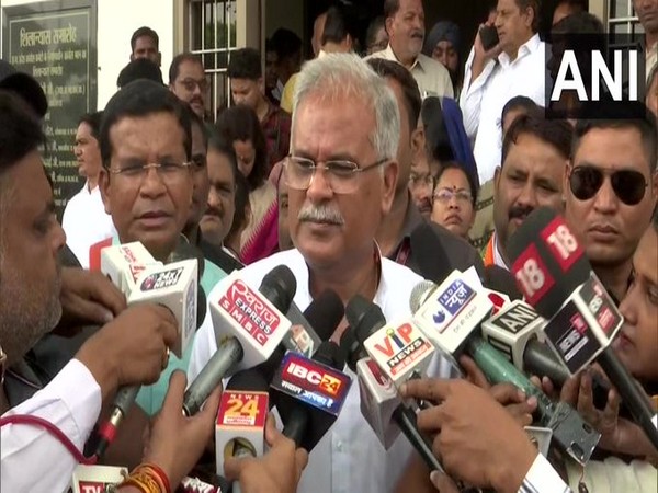 Chhattisgarh Chief Minister Bhupesh Baghel in Raipur (Photo/ANI)