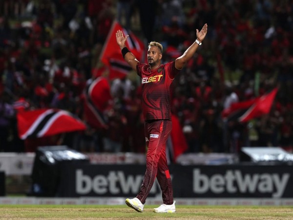Trinbago Knight Riders' Ravi Rampaul celebrates after taking a wicket (Image: CPL)