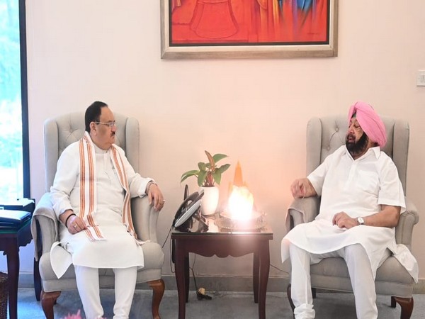 JP Nadda and Amarinder Singh (Photo/ANI)