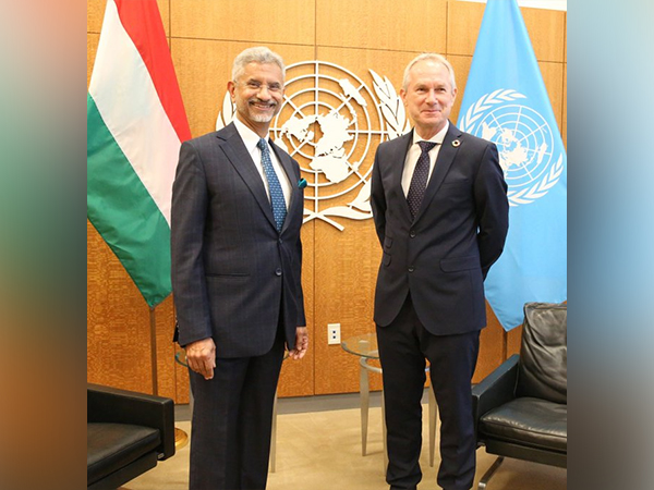 External Affairs Minister S Jaishankar with Csaba Korosi, President of the 77th session of UNGA 