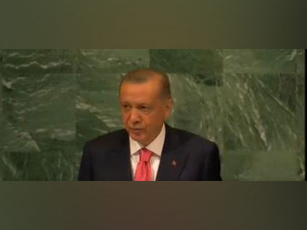 Turkish President Recep Tayyip Erdogan during is address at the high-level UN General Assembly session