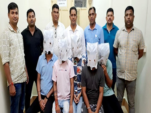 Crime Branch of Goa Police with those apprehended for online gambling(Photo/ANI)