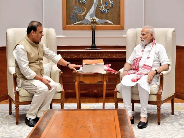 Assam Chief Minister Himanta Biswa Sarma with Prime Minister Narendra Modi