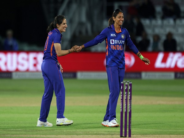 Renuka (left) and Harmanpreet (right) were India's heroes. (Photo- BCCI Women)