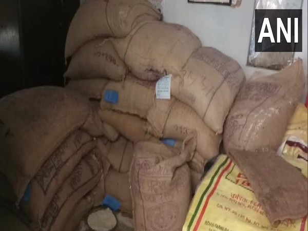 Undistributed food grains from Priamry School in Ballia (Photo/ANI)