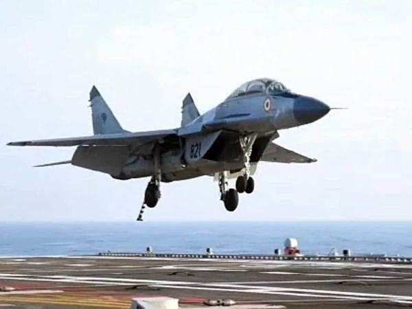 (Representative pic ) An Indian Navy fighter operating from INS Vikramaditya