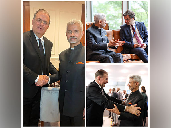 External Affairs Minister S Jaishankar interacts with three counterparts (Image Credit: Twitter/S Jaishankar)