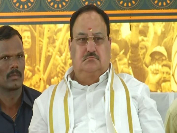 J P Nadda during the meeting in Shivaganga (Photo/ANI)