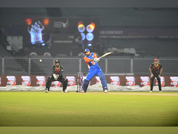 Yusuf Pathan in action during LLC-2 (Image: Legends League Cricket Twitter)